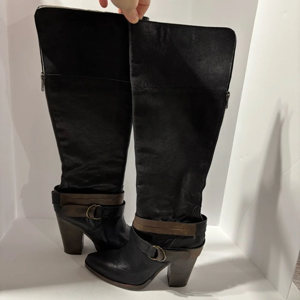 Steve Madden Z32127* Rockiie Women's Black Leather Boot Size 8B